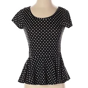 LUNA TIKS peplum t-shirt polka dot